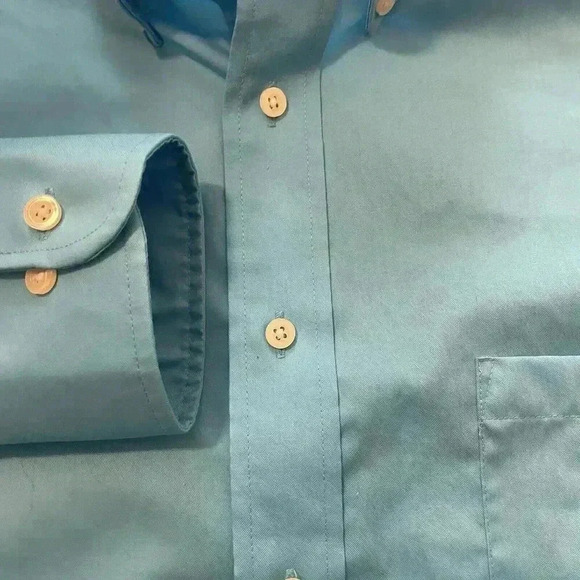 Chaps Classic Fit Twill Long Sleeve Button Front Shirt Men’s 16 16 1/2 34-35 LG - Picture 7 of 8